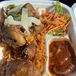 Kids Jollof Rice with Fried Chicken