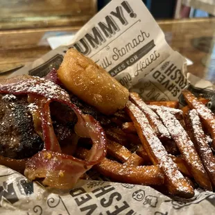 a burger and french fries