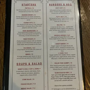 Menu as of Dec 2023