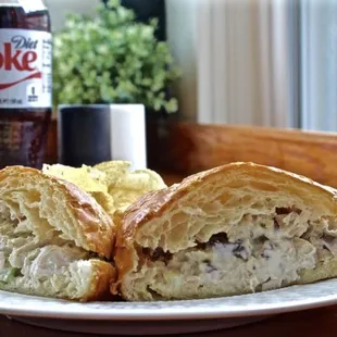 a chicken salad sandwich on a plate