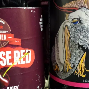 two bottles of intense red