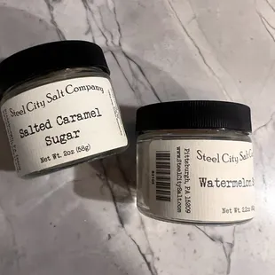 two jars of salt