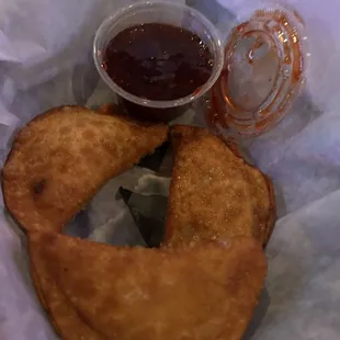 Duck Bacon and corn Wantons