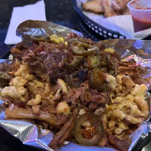 Pulled pork loaded fries
