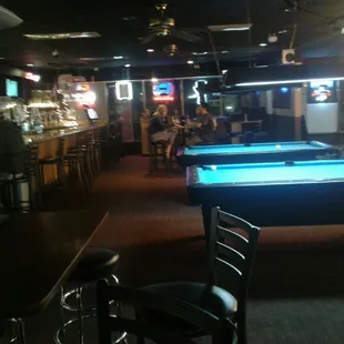 Two pool tables.