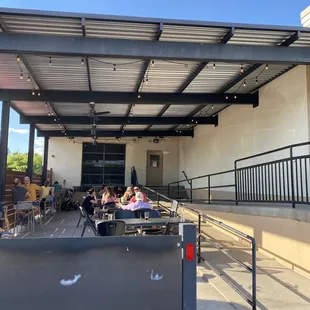 Steel Toe&apos;s covered patio area.