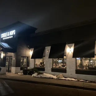 Outside of the building, view looking northwest.