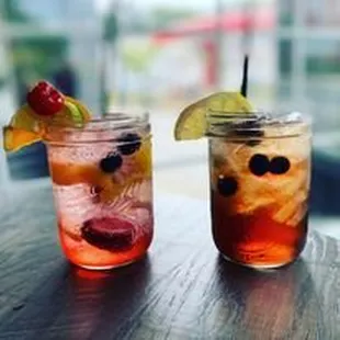 two drinks on a table