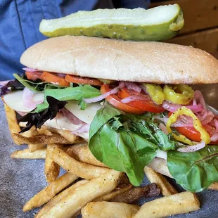 a sandwich and french fries