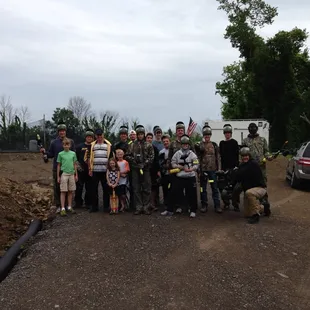 All the kids getting ready for battle at SteelTown Paintball Park