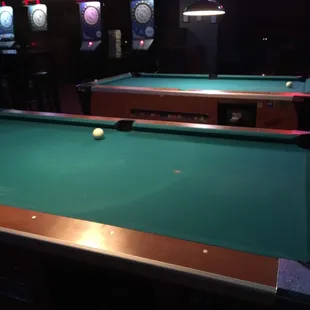 Two pool tables