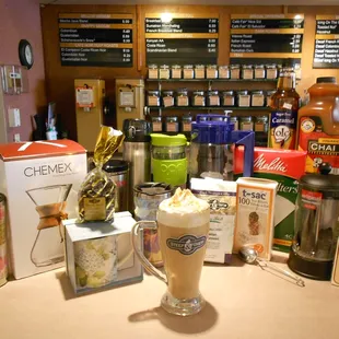 a coffee shop counter