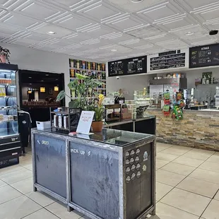 the interior of a tea shop