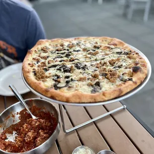 White Pie and we added sausage.