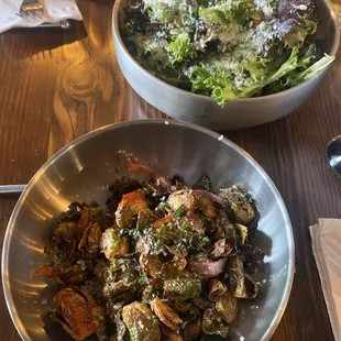 Brussel Sprouts and house salad