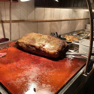 meat being prepared for consumption