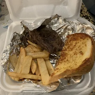 Stockyard, fries and bread