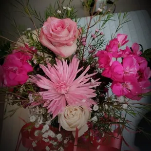a bouquet of flowers in a vase