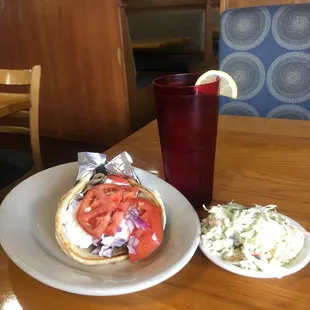 Greek Gyro with garden ripened tomatoes.