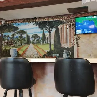 a mural on the wall