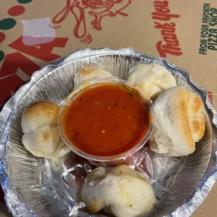 Best Garlic Knots I have ever had with fresh homemade marinara