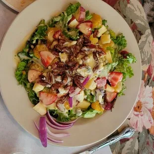 Salad with a side of salmon. The citrus vinaigrette is amazing.