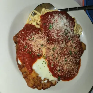 Veal parmesan with house made pasta