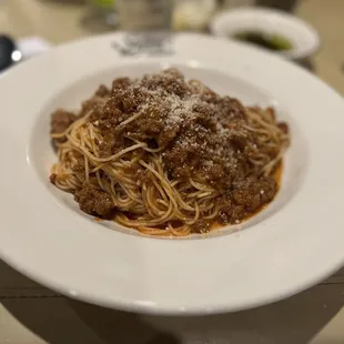 Angel hair bolognese
