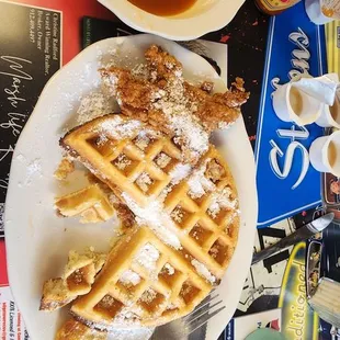 Chicken and waffles.