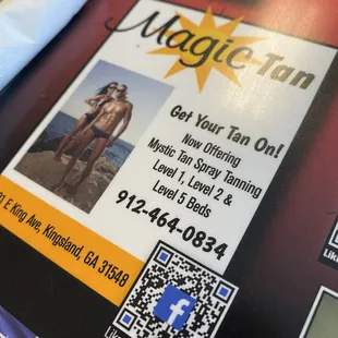 Advertising on table!