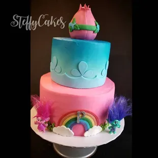 Trolls Buttercream Cake