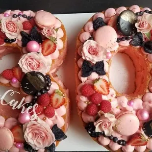 Black &amp; Blush Number Cake