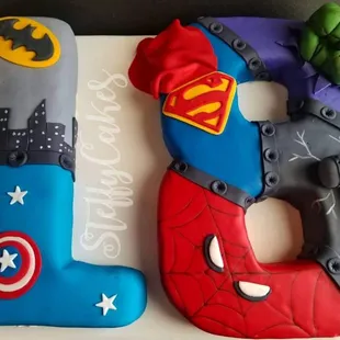 Superhero Number Cake