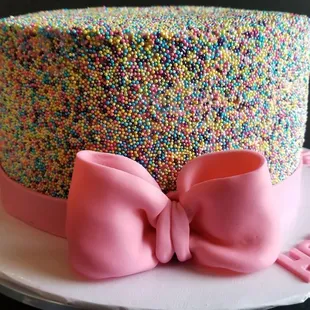 Sprinkles Cake with Bow