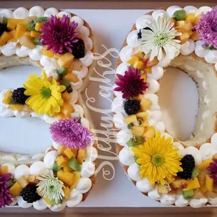 Purple &amp; Yellow Number Cake