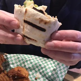 Mac wrap &amp; waffle fries