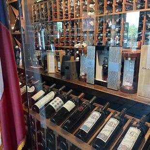 Bourbon and wine selection.  Plus full bar
