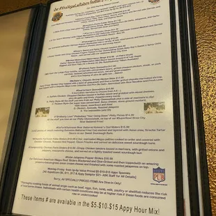 menu