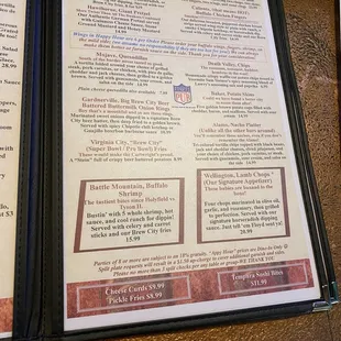 menu