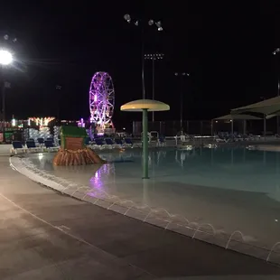 Night time view of zero entry area