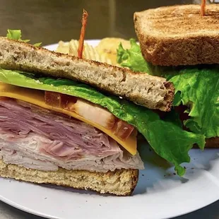 a cut in half sandwich