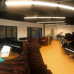 This beautiful showroom offers a wide selection of both new and used pianos and the perfect setting for music lovers of all levels