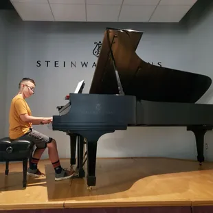 This is my oldest son, practicing in the concert hall