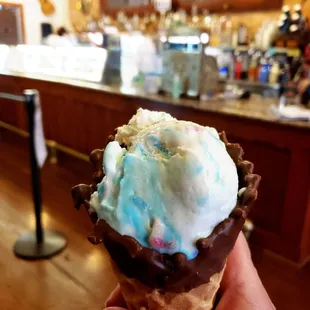 Birthday Cake in a cone.