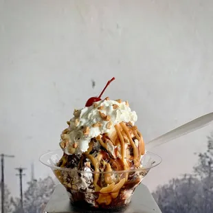 an ice cream sundae
