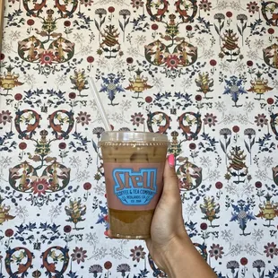 So bomb! Strawberry vanilla iced oat milk latte!