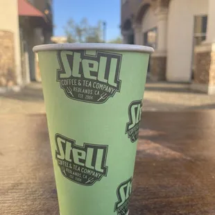 Americano with oat milk and honey