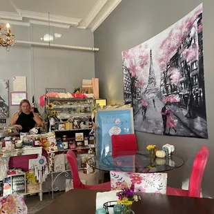 a woman standing in a store