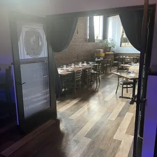 a view of a restaurant from the dining room