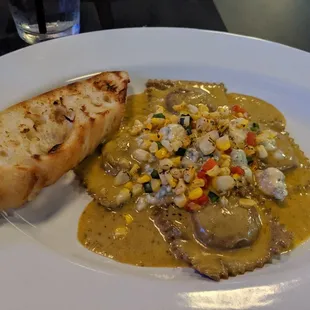 Black mushroom ravioli